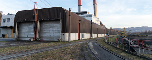 Aussenansicht der 2-gleisigen Halle in Mellach